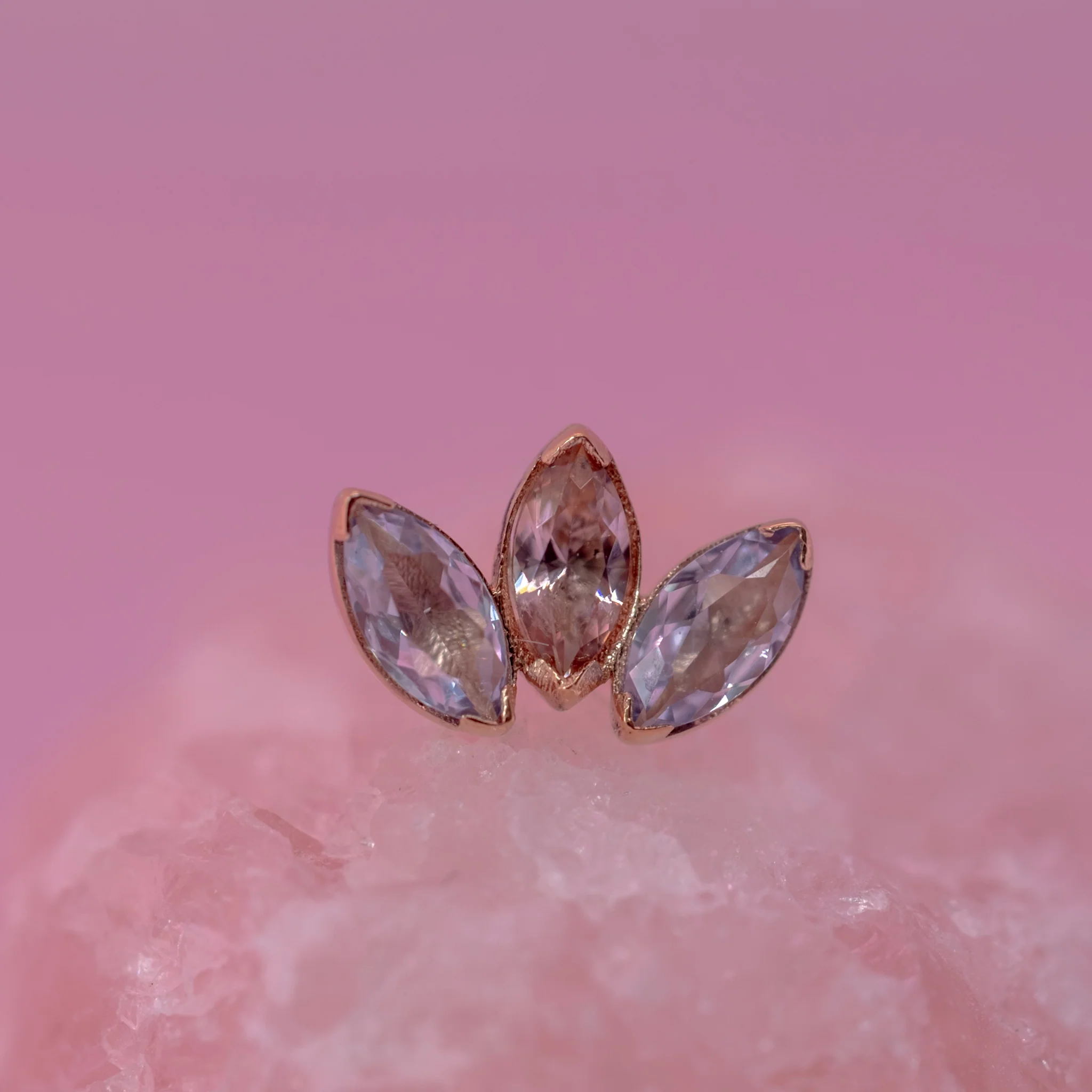 Anatometal Marquise Fan End 3 Stones Standard - Solid Gold - Image 11