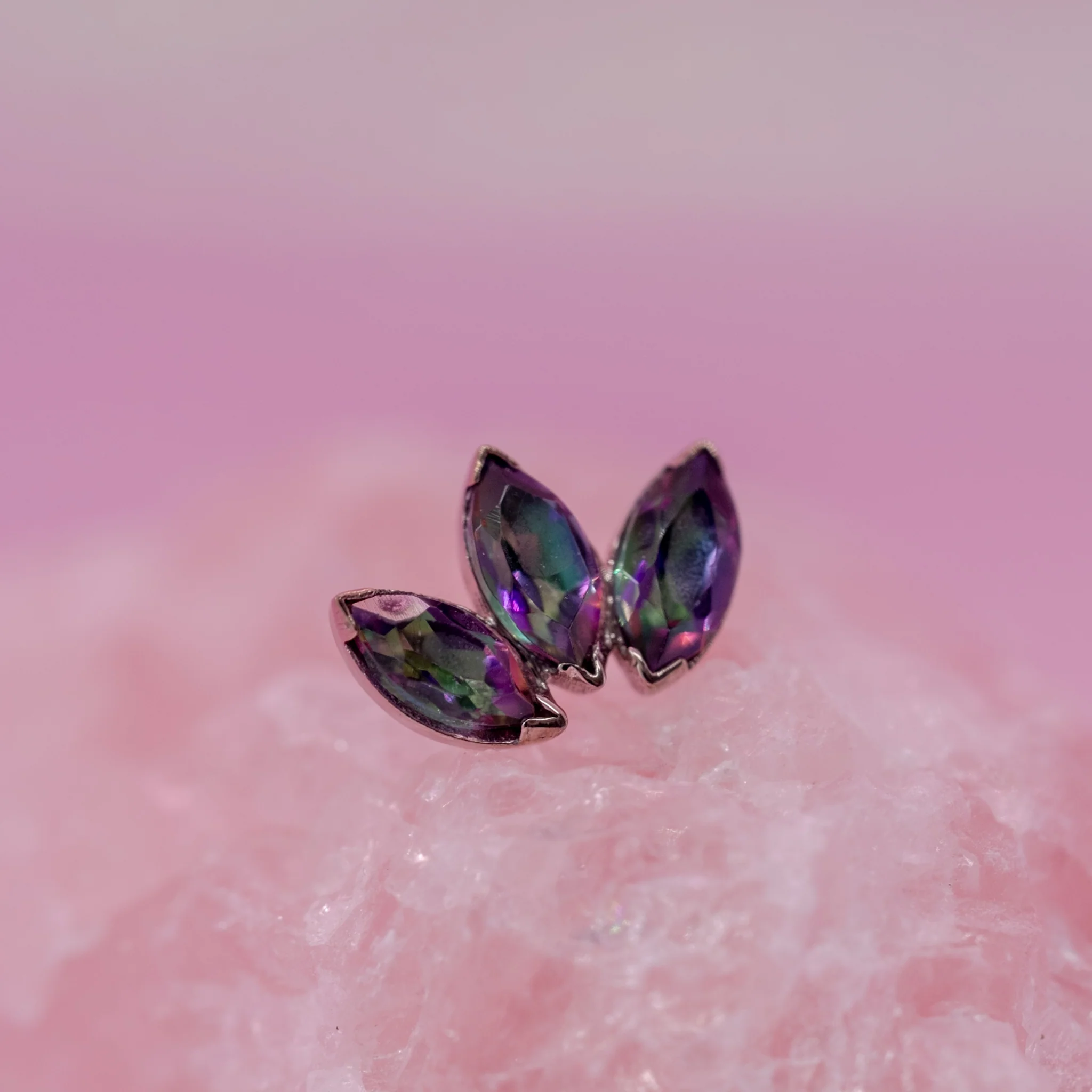 Anatometal Marquise Fan End 3 Stones Standard - Solid Gold - Image 5