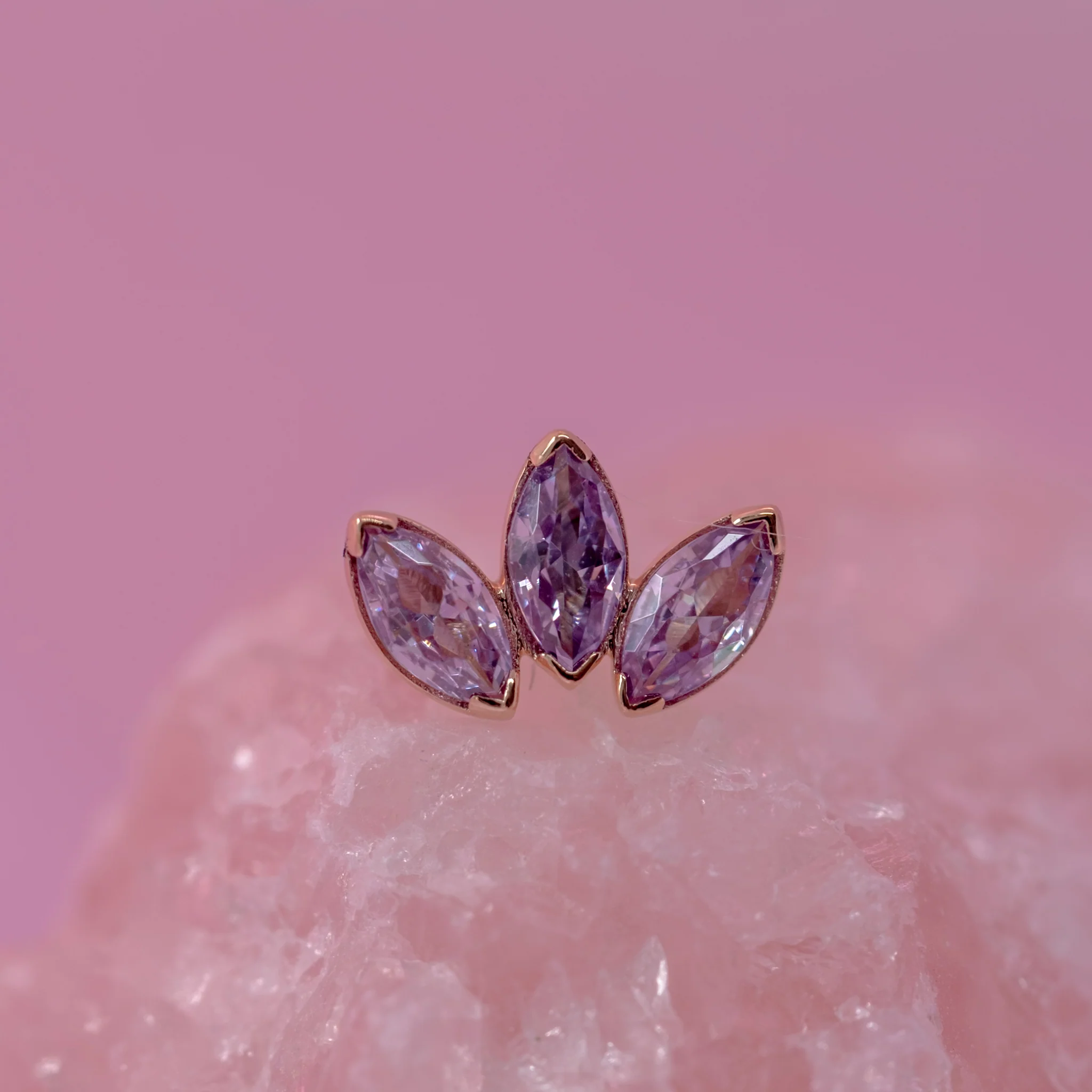 Anatometal Marquise Fan End 3 Stones Standard - Solid Gold - Image 6