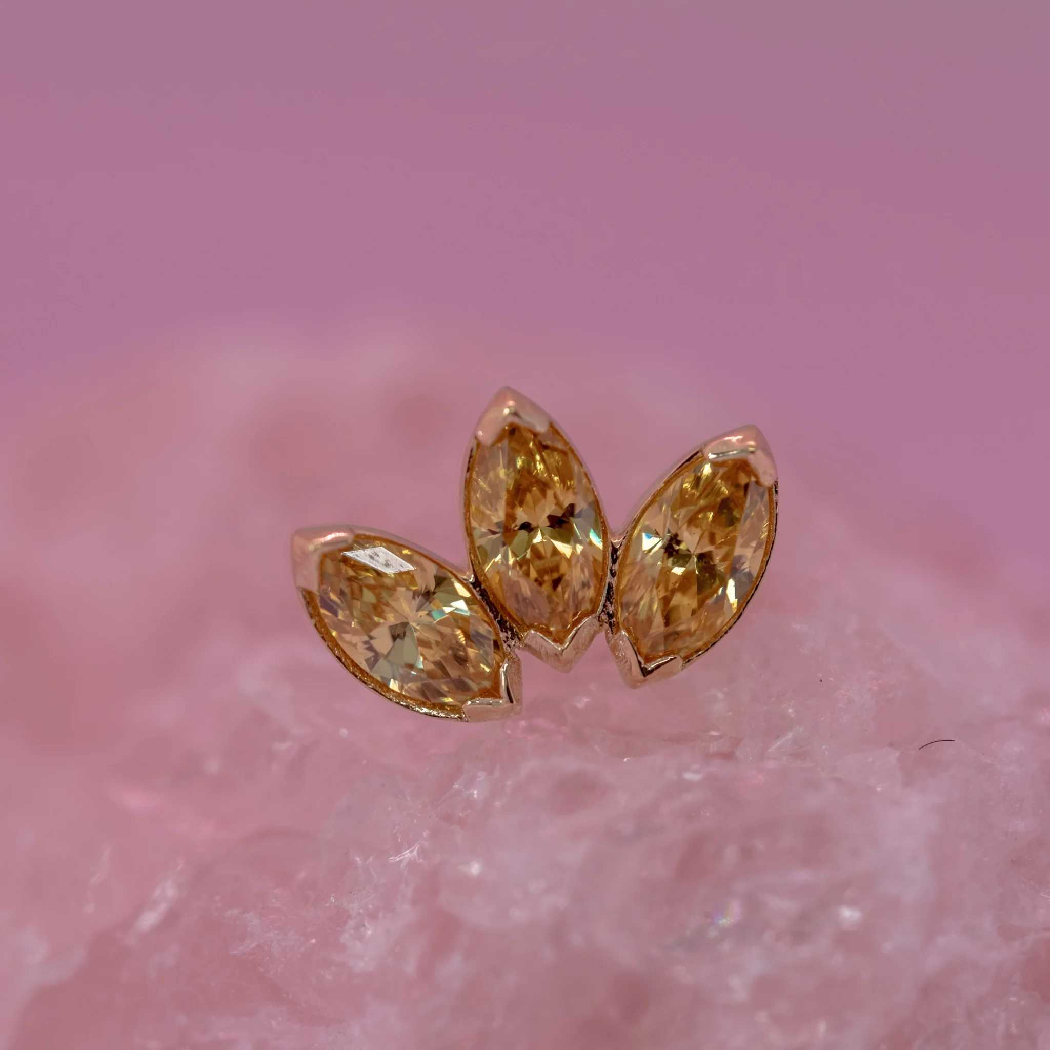 Anatometal Marquise Fan End 3 Stones Standard - Solid Gold - Image 7