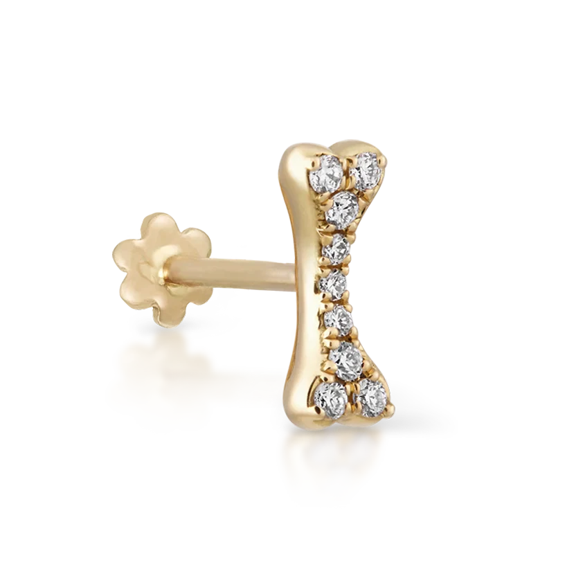Maria Tash Diamond Bone Threaded Stud Earring