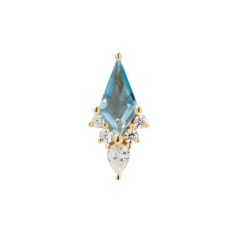 BUDDHA JEWELRY AFTERGLOW - SWISS BLUE TOPAZ + CZ - THREADLESS END - Image 2