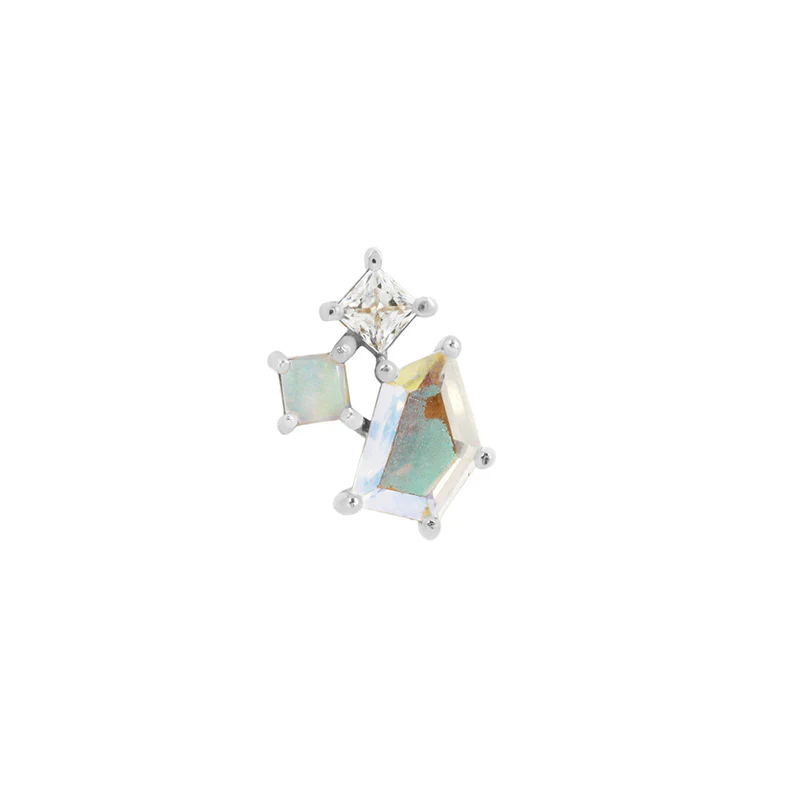 Buddha Jewelry Lyra Mercury Mist Topaz + Opal + CZ - Threadless End - Image 3