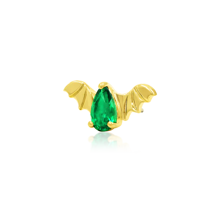 J-118 JUNIPURR JEWELRY BAT WITH EMERALD CZ - Image 2