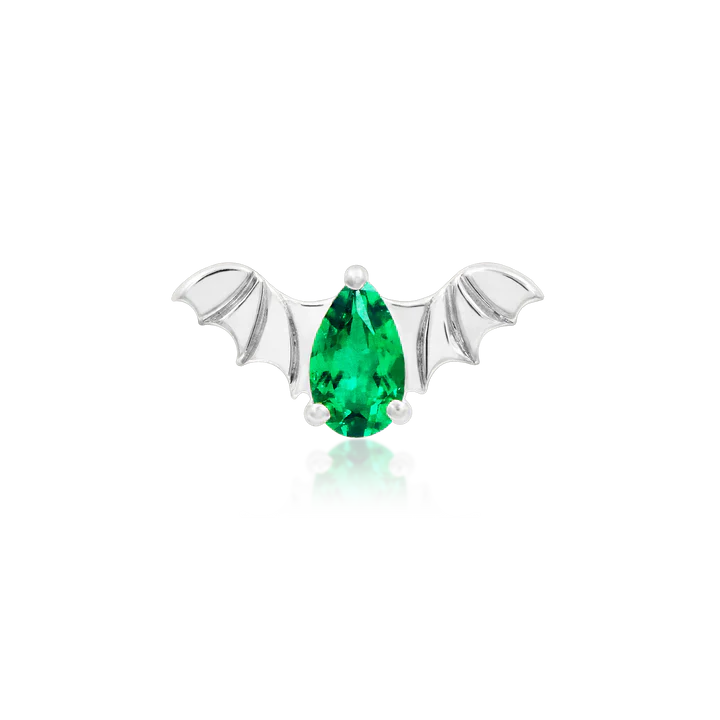 J-118 JUNIPURR JEWELRY BAT WITH EMERALD CZ - Image 3