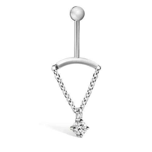 Maria Tash 2mm Prong Set Diamond Drape Threaded Stud Earring - Image 5