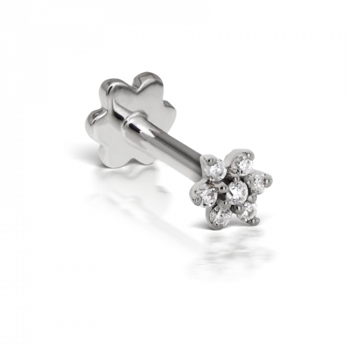 Maria Tash 3mm Diamond Flower Threaded Stud - Image 2