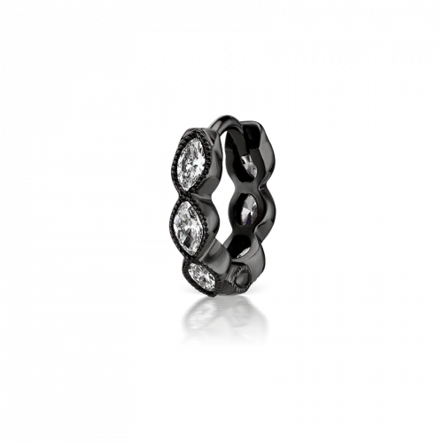 Maria Tash 6.5mm Diamond Marquise Scalloped Eternity Ring - Image 3