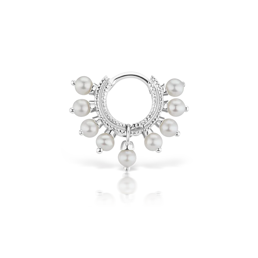 Maria Tash Pearl Coronet Hoop Earring - Image 3