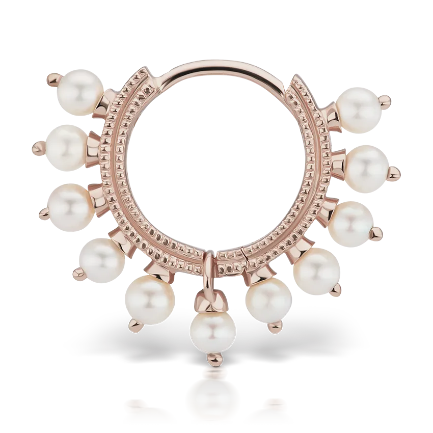 Maria Tash Pearl Coronet Hoop Earring - Image 4