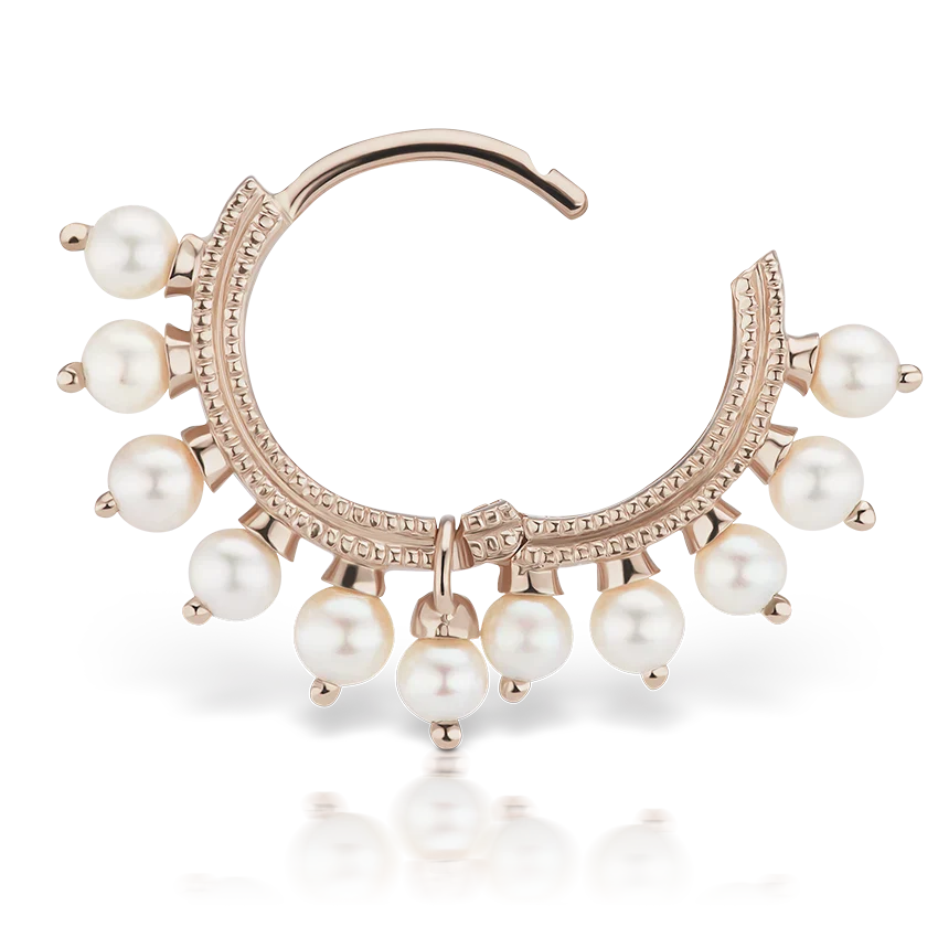 Maria Tash Pearl Coronet Hoop Earring - Image 5
