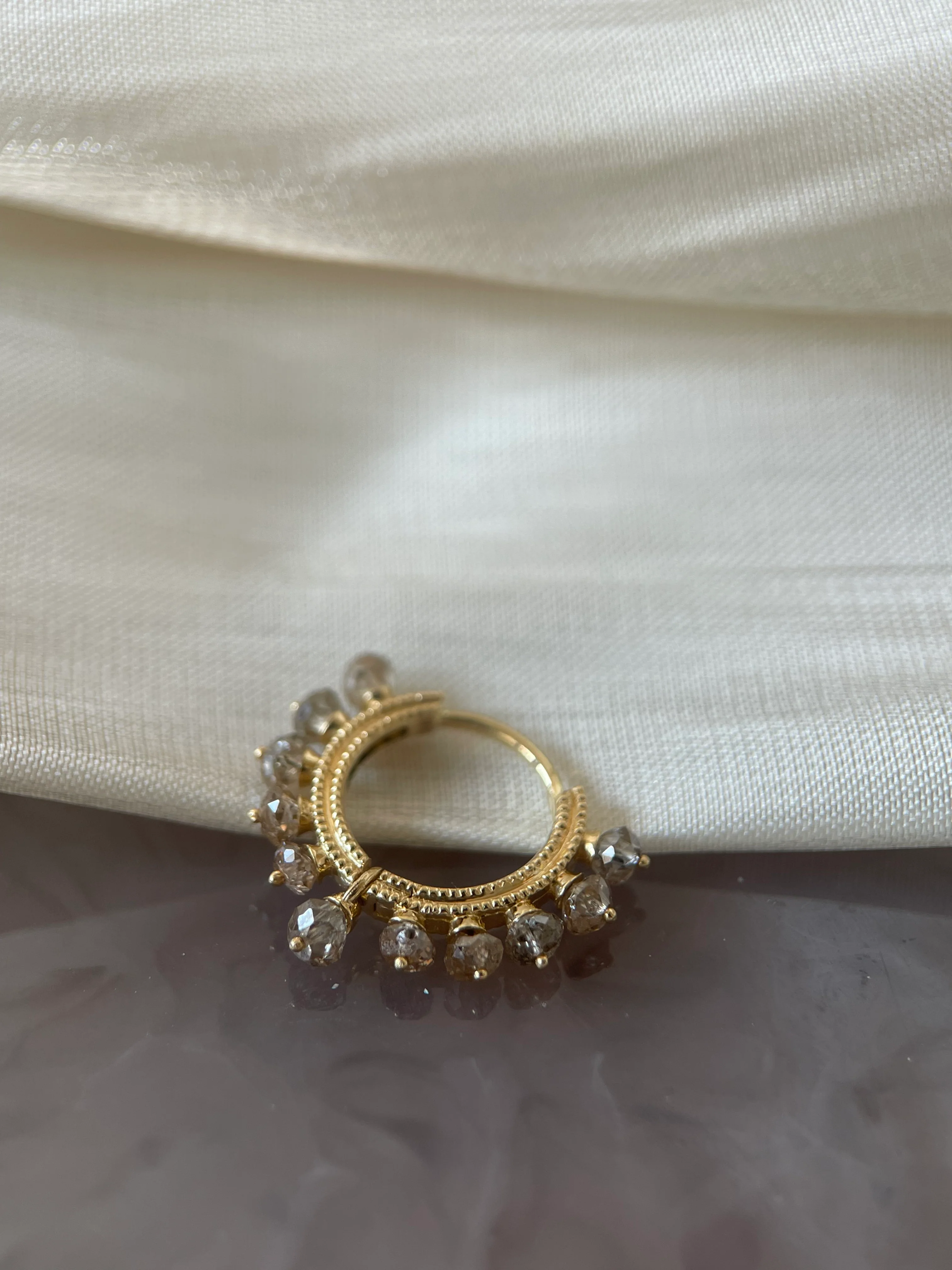 Maria Tash Champagne Diamond Coronet Hoop Earring - Image 2