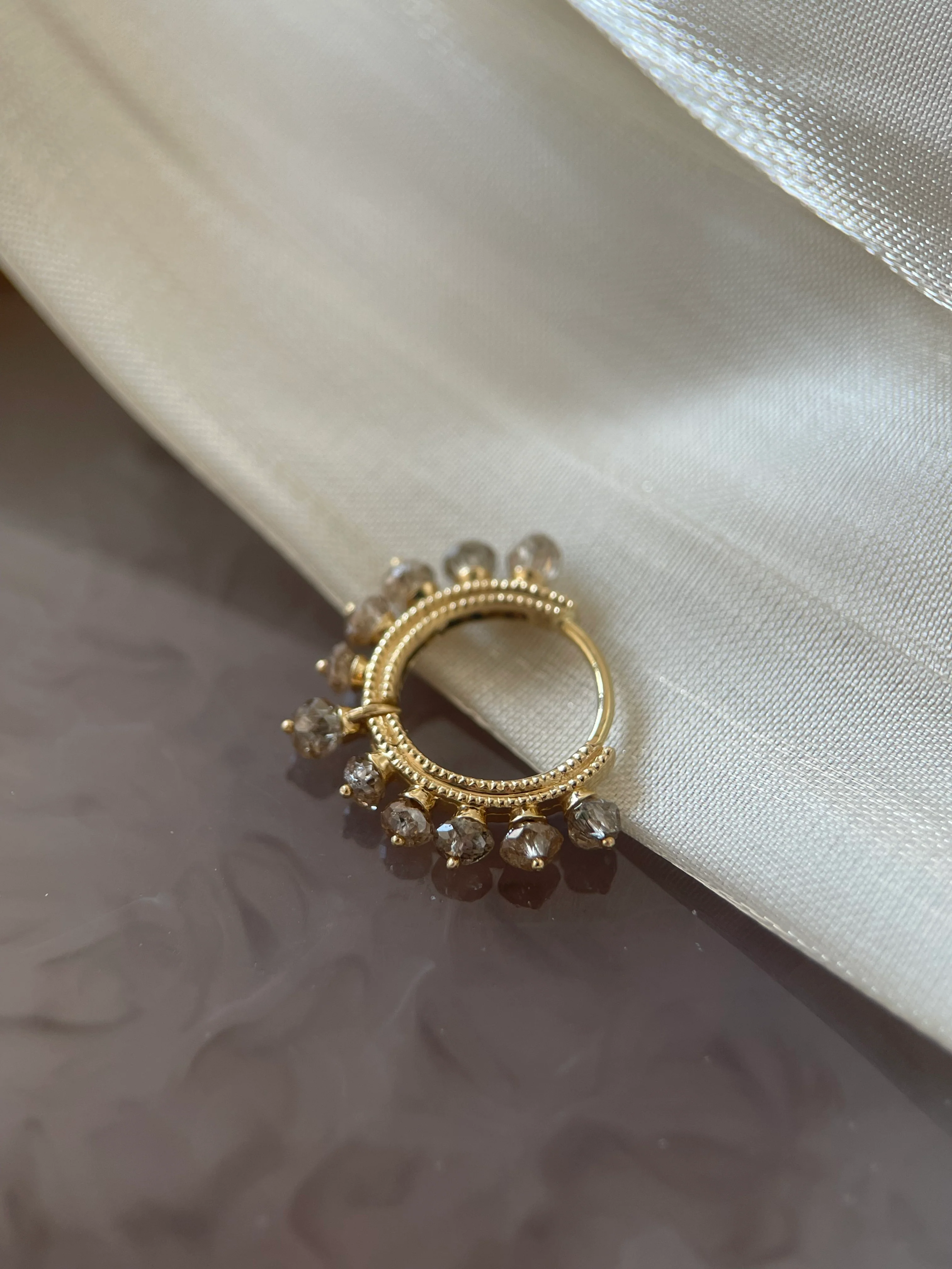 Maria Tash Champagne Diamond Coronet Hoop Earring - Image 3