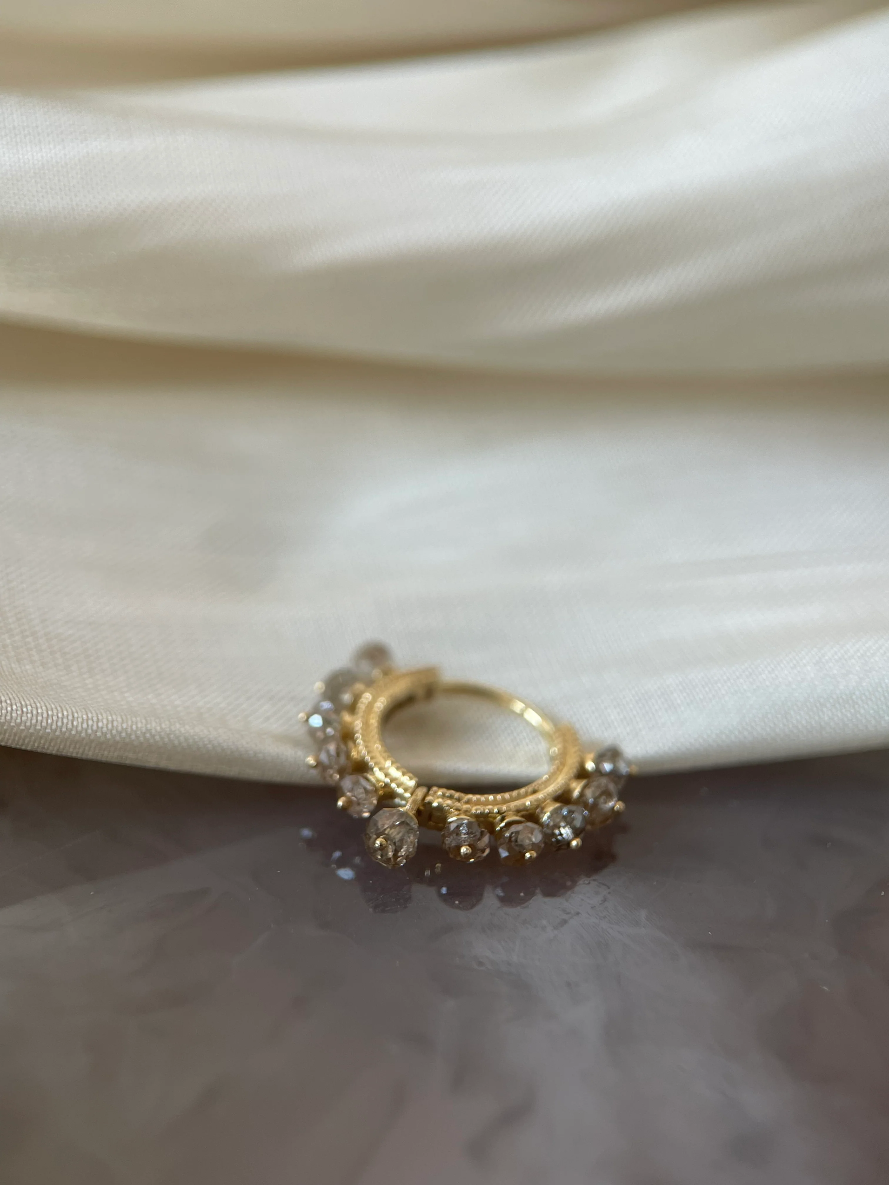 Maria Tash Champagne Diamond Coronet Hoop Earring - Image 4
