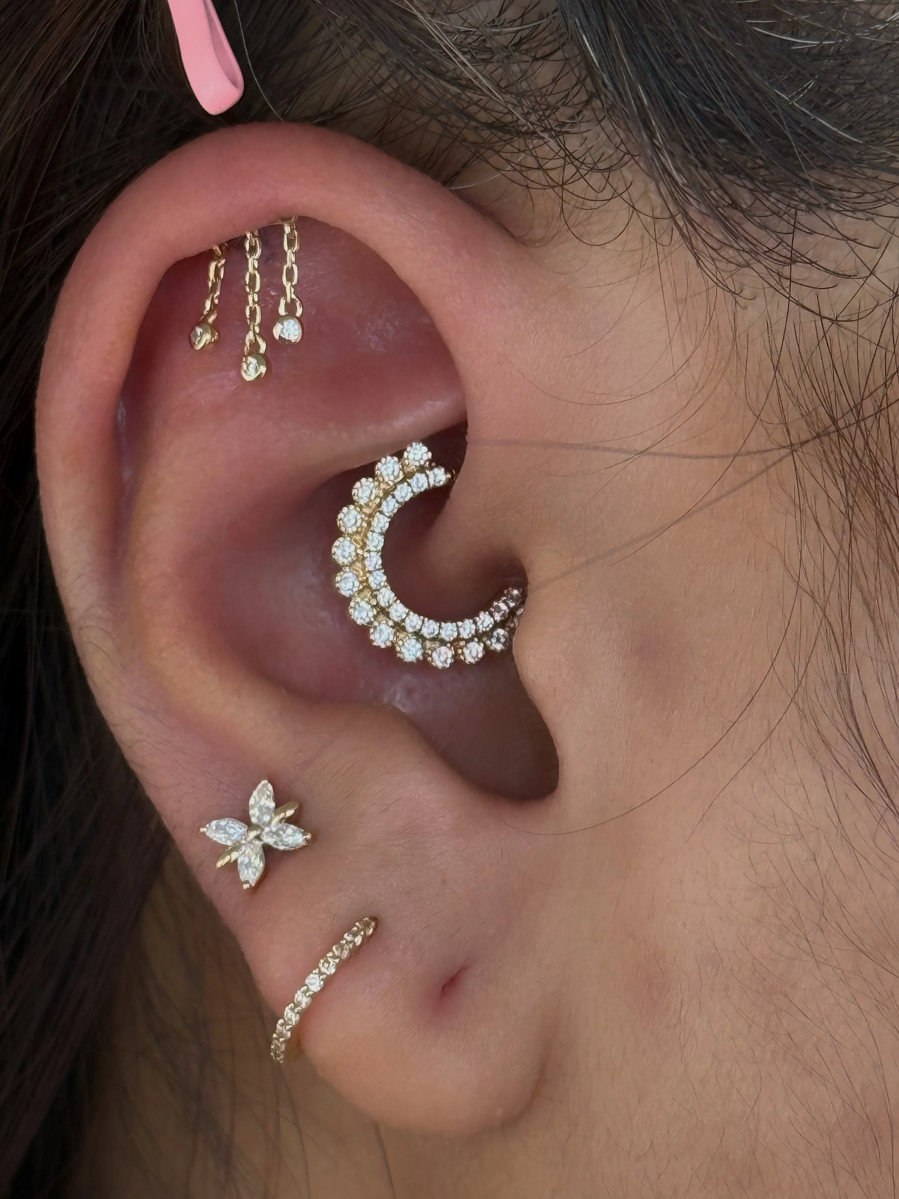 Maria Tash Diamond Apsara Hoop Earring (NON INVISIBLE) - Image 2