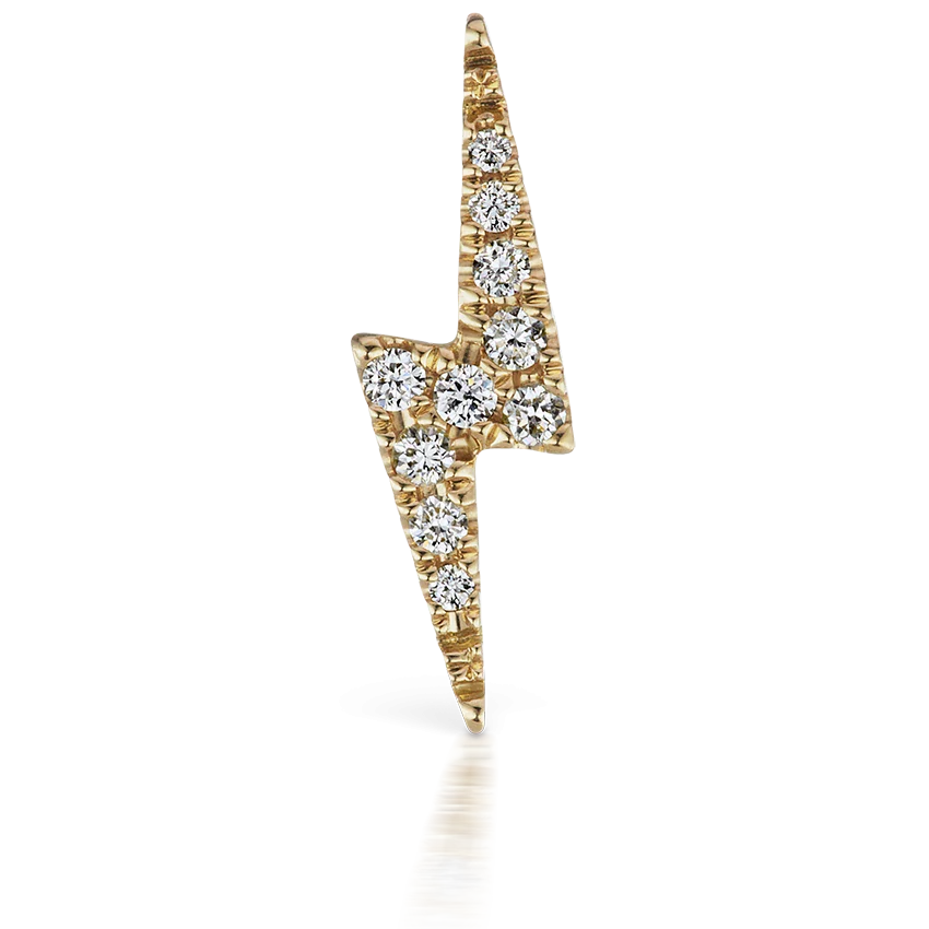 Maria Tash Diamond Lightning Bolt Threaded Stud Earring - Image 3