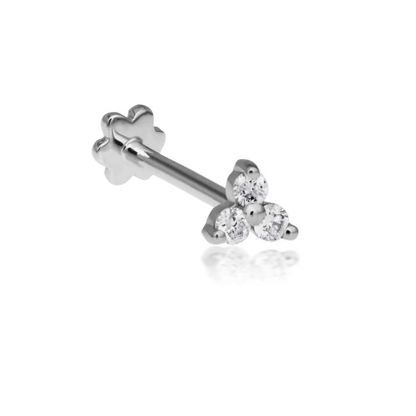 Maria Tash 3mm Diamond Trinity Threaded Stud - Image 4