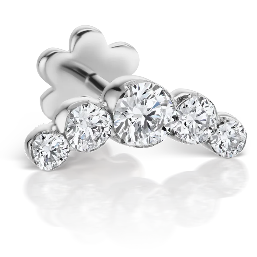 Maria Tash Invisible Set Five Diamond Open Curve Threaded Stud
