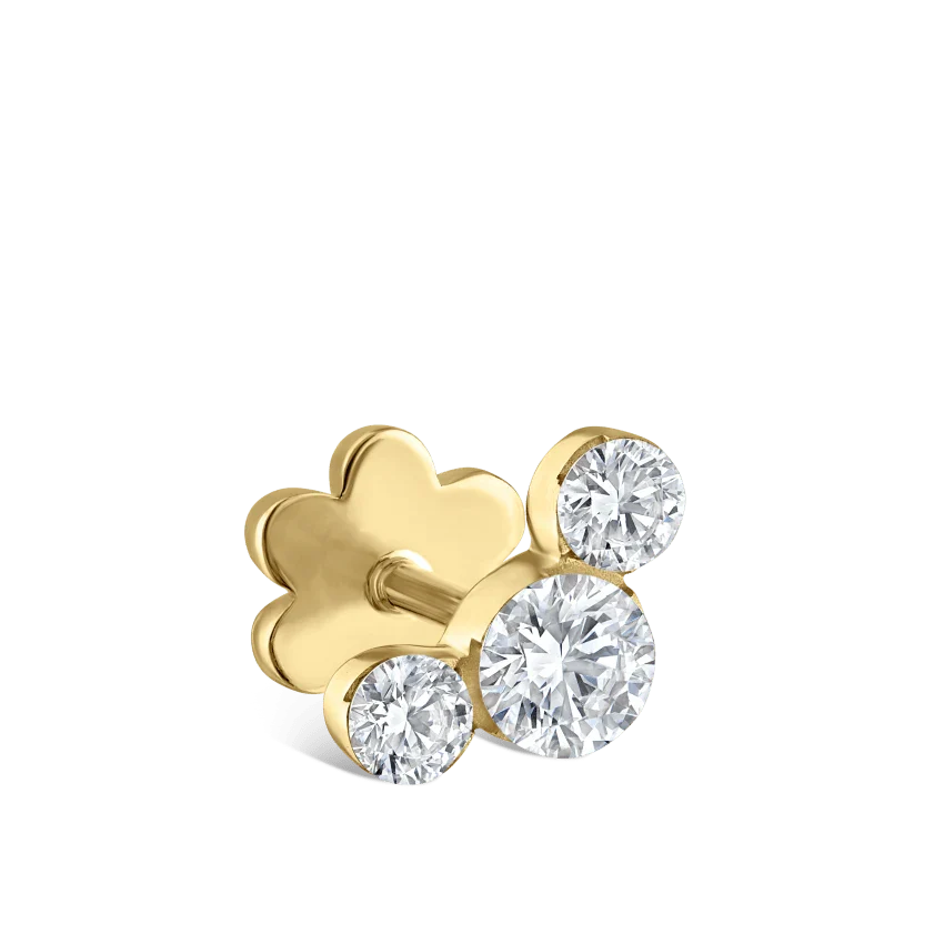 Maria Tash Invisible Set Three Diamond Curve Threaded Stud - Image 2