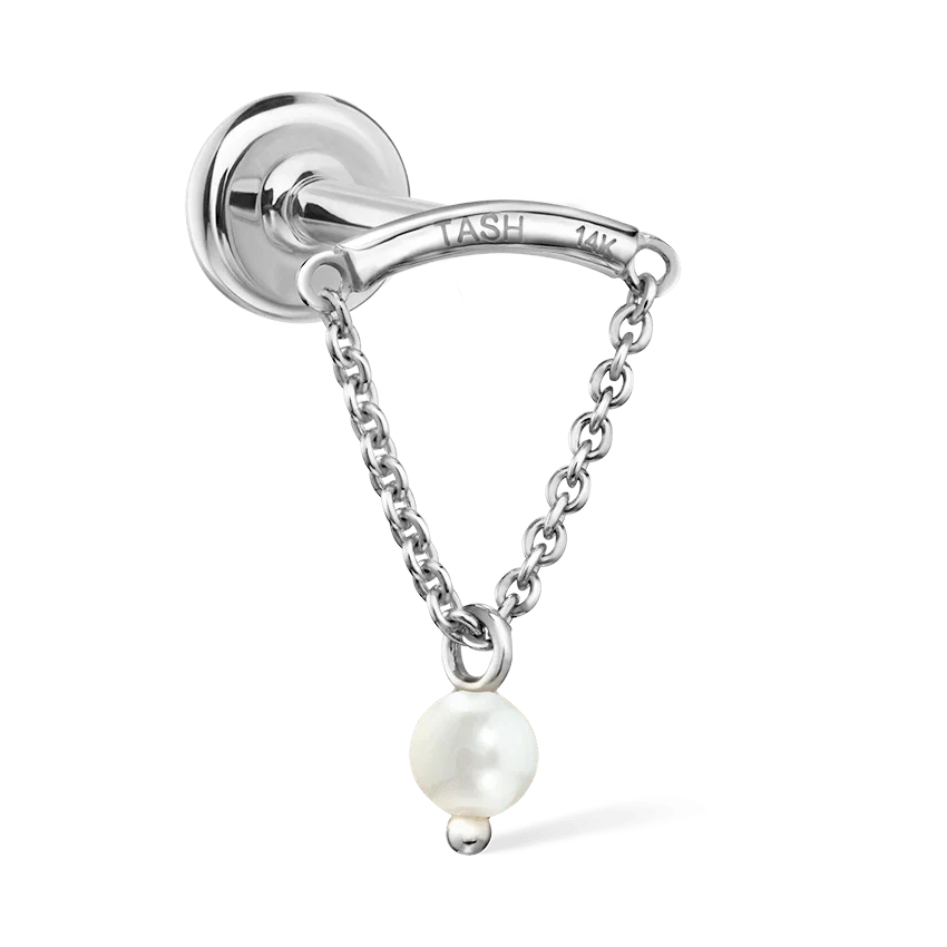 Maria Tash Pearl Drape Threaded Stud Earring - Image 2