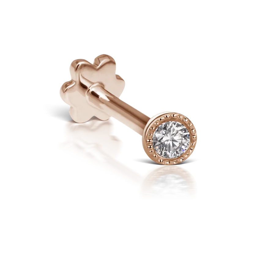Maria Tash Scalloped Set Diamond Threaded Stud Earring - Image 4