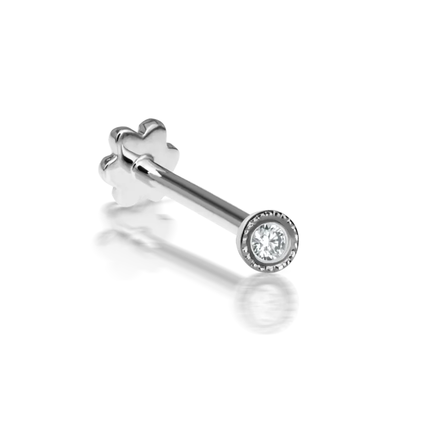 Maria Tash Scalloped Set Diamond Threaded Stud Earring - Image 5