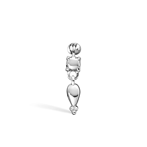 Maria Tash Single Tassel Threaded Charm Earing - Image 2