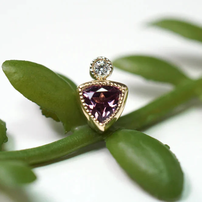 Modern Mood Bodhi - Trillion Faceted Gemstone With Bezel Diamond - Image 2