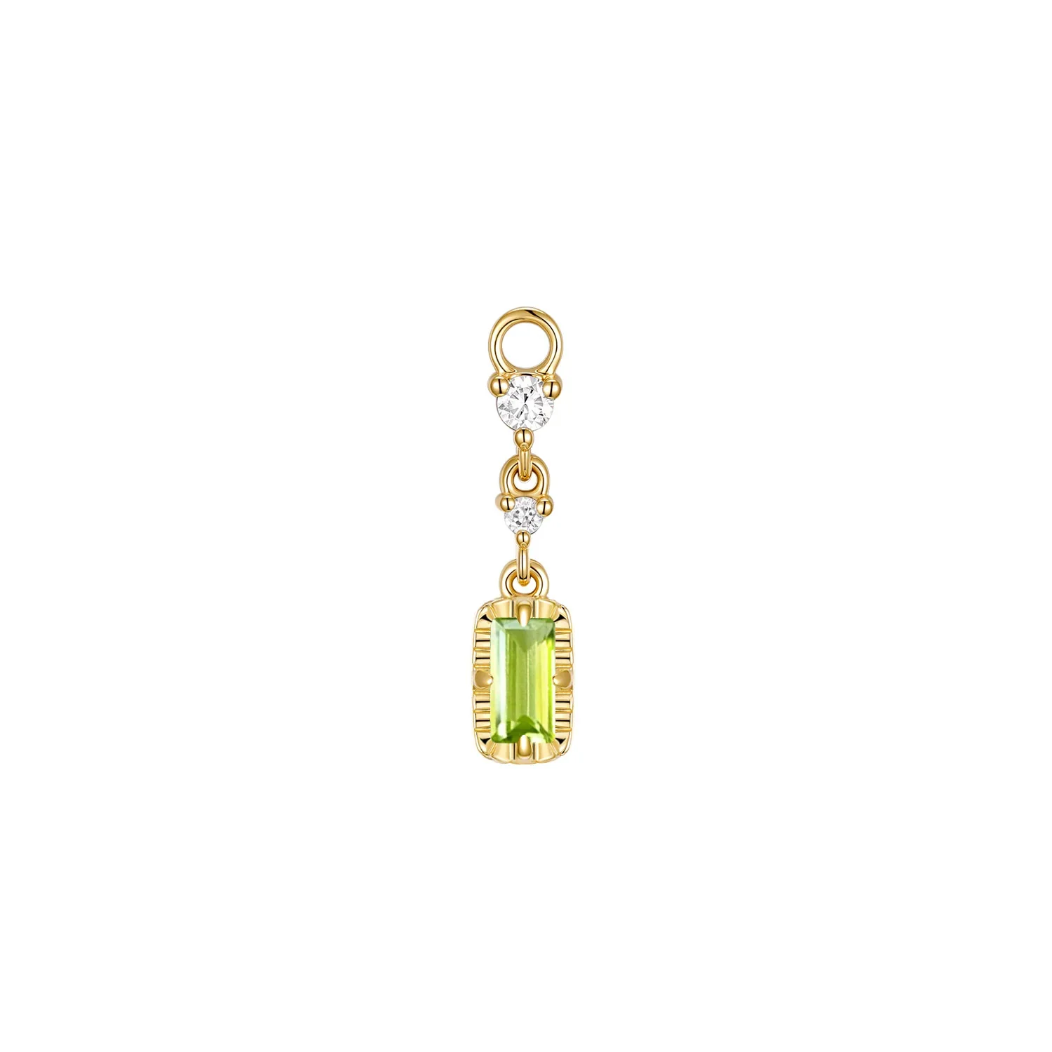 Modern mood Cascade 2 with Fluted Edge Baguette Charm - Colored Gemstone
