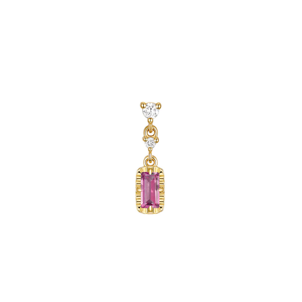 Modern mood Cascade 2 with Fluted Edge Baguette Charm - Colored Gemstone - Image 4