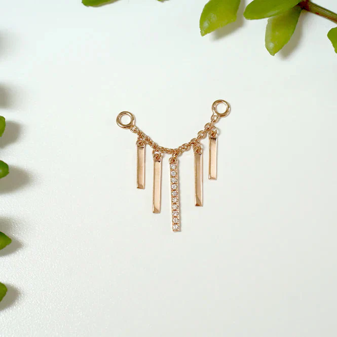 Modern Mood Chain With Dripping Gold Bars - Image 2