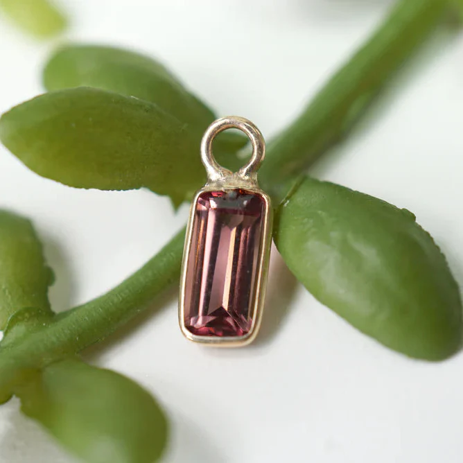 Modern Mood Bezel Charm (Emerald Cut) - Faceted Gemstone - Image 2