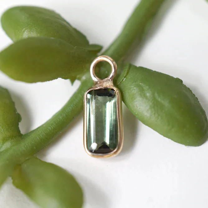 Modern Mood Bezel Charm (Emerald Cut) - Faceted Gemstone - Image 3