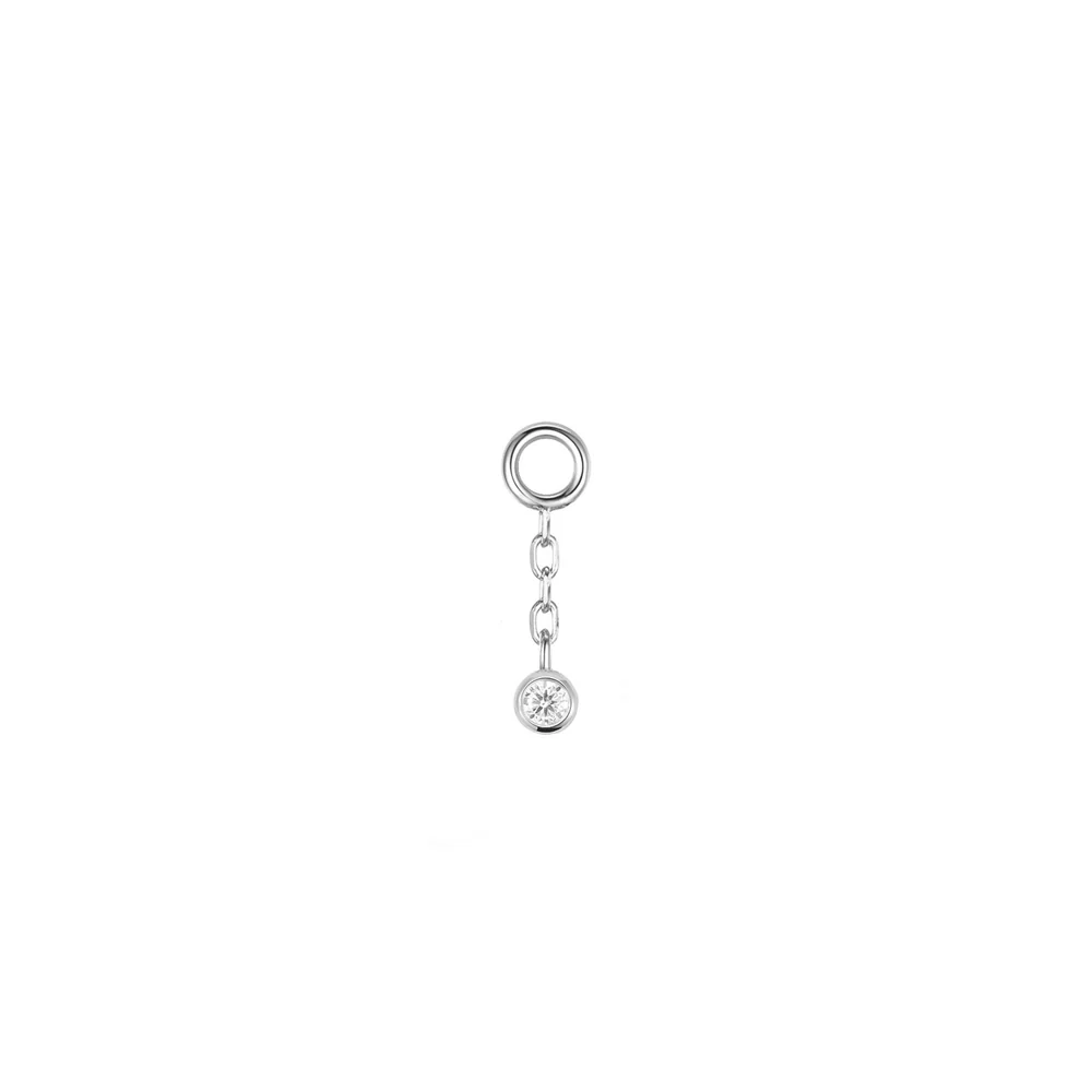 Modern Mood Tiny Charm - Gold Round Bead, Gold Marquise Bead and Bezel Diamond - Image 4