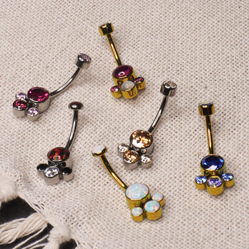 Anatometal Titanium Gem Cluster Navel Curve - Image 4