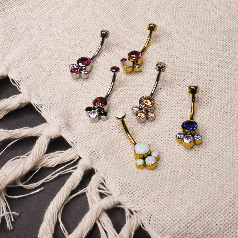 Anatometal Titanium Gem Cluster Navel Curve - Image 6