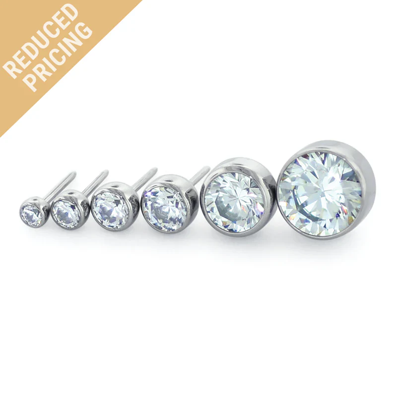 NeoMetal Titanium Bezel Set Gem Ends