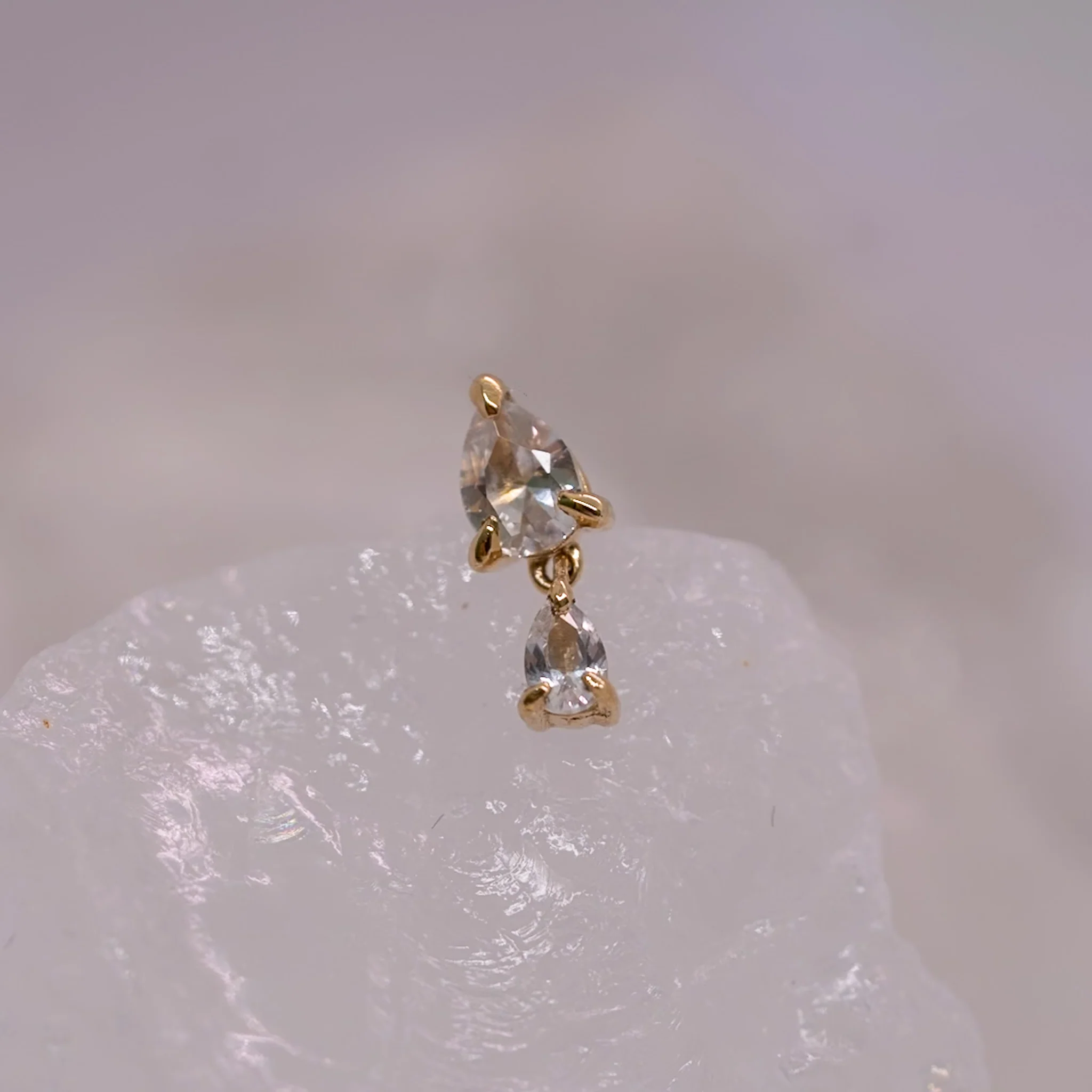 Pupil Hall Pair of Pears Pin End ( Various Stones option ) - Image 3